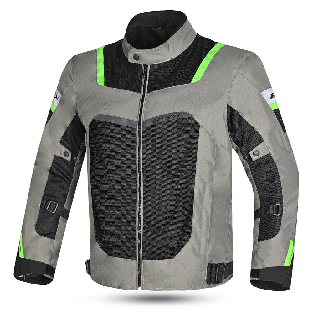 R-TECH SPIRAL MESH CHAQUETA DE MOTO DE HOMBRE TEXTIL  HIELO GRIS AMARILLO FLOUR