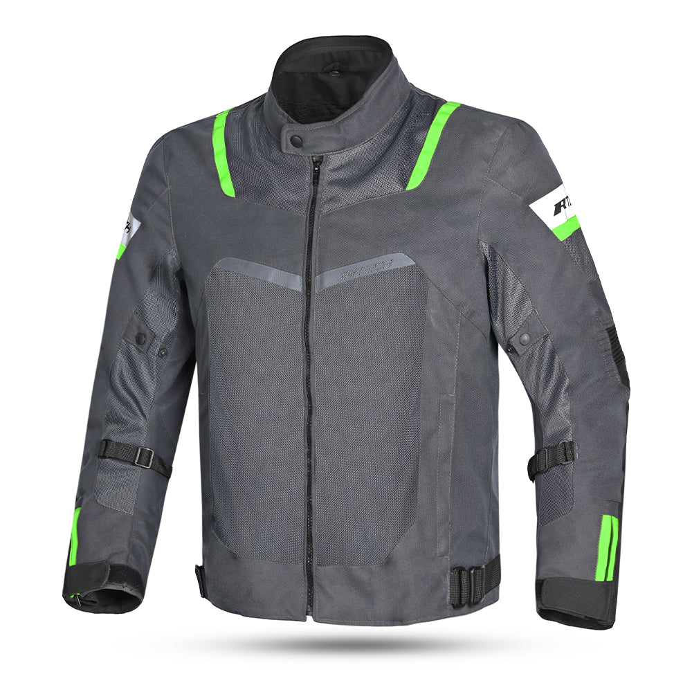 R-TECH SPIRAL MESH CHAQUETA DE MOTO DE HOMBRE TEXTIL  ANTRACITA GRIS VERDE