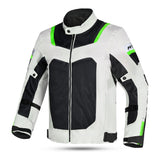R-TECH SPIRAL MESH CHAQUETA DE MOTO DE HOMBRE TEXTIL GRIS FRIO NEGRO VERDE FLUO
