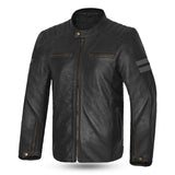 BELA STARK CHAQUETAS DE CUERO DE MOTOCICLETA HOMBRE NEGRO GRIS