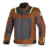 R-TECH SPIRAL MESH CHAQUETA DE MOTO DE HOMBRE TEXTIL  MARRON GRIS AMARILLO FLOUR
