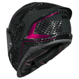SMK Titan Carbon Casco De Moto Gloss Negro Gris Rosa