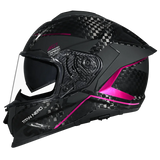 SMK Titan Carbon Casco De Moto Gloss Negro Gris Rosa
