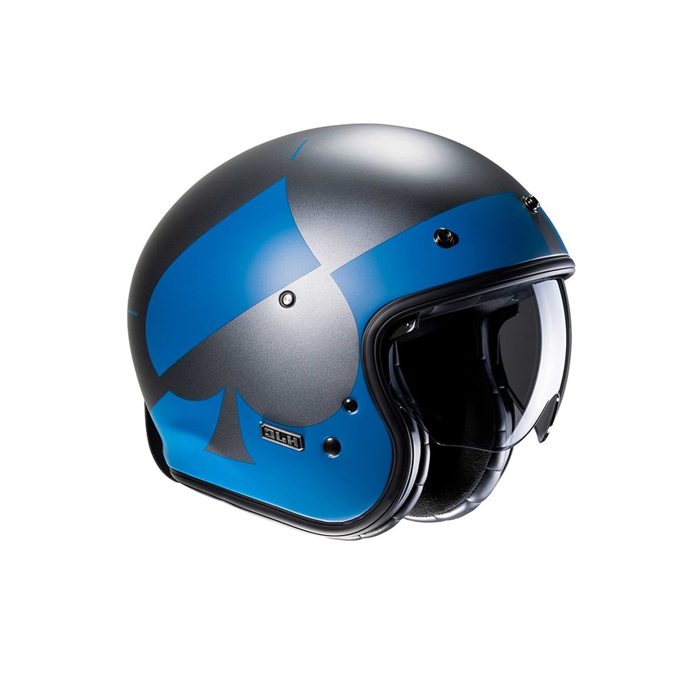 HJC V30 EQUINOX MC2SF Casco Jet Moto Opaco Urbano Gris Mate Azul