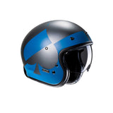 HJC V30 EQUINOX MC2SF Casco Jet Moto Opaco Urbano Gris Mate Azul
