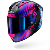 SHARK Aeron Edgy Carbon Casco De Moto Cromo Azul