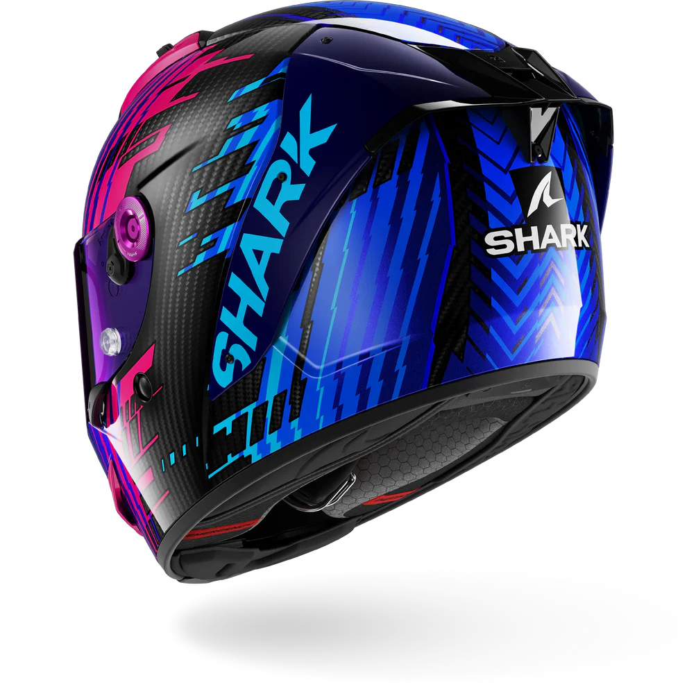 SHARK Aeron Edgy Carbon Casco De Moto Cromo Azul