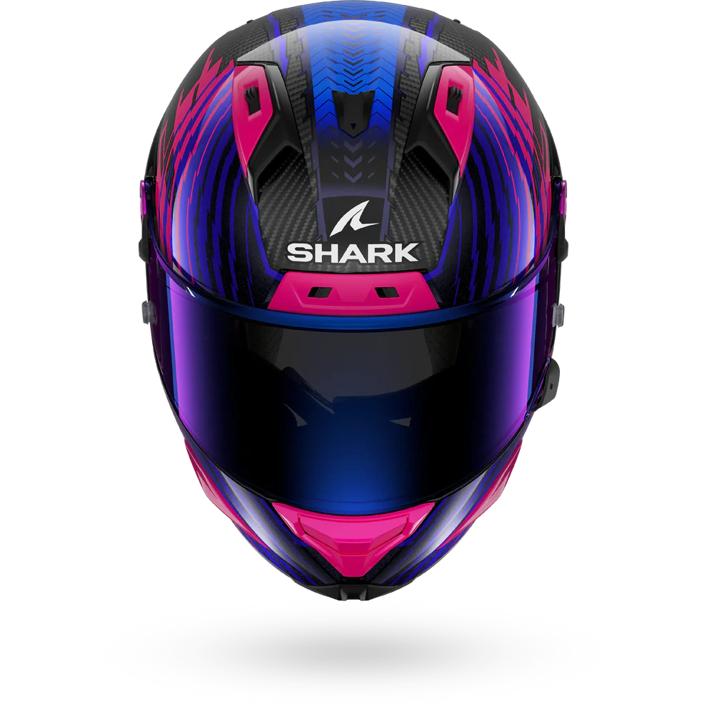 SHARK Aeron Edgy Carbon Casco De Moto Cromo Azul