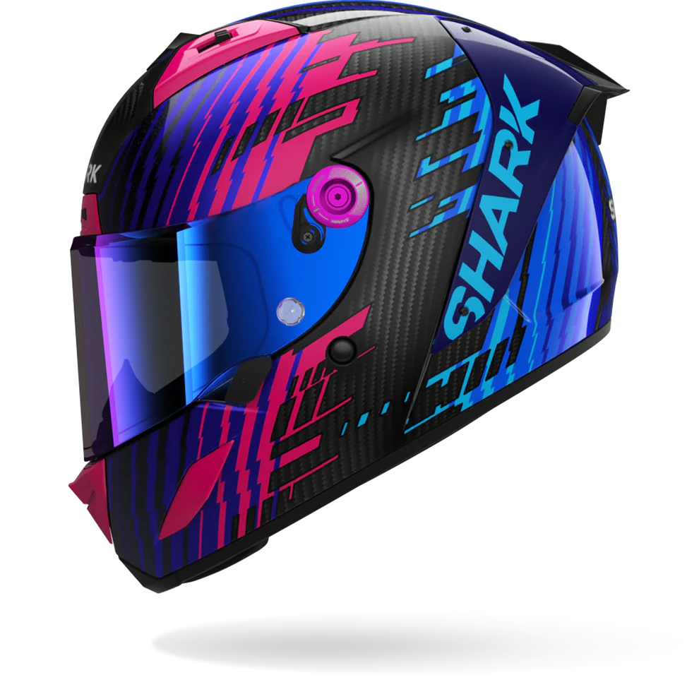 SHARK Aeron Edgy Carbon Casco De Moto Cromo Azul