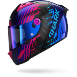 SHARK Aeron Edgy Carbon Casco De Moto Cromo Azul