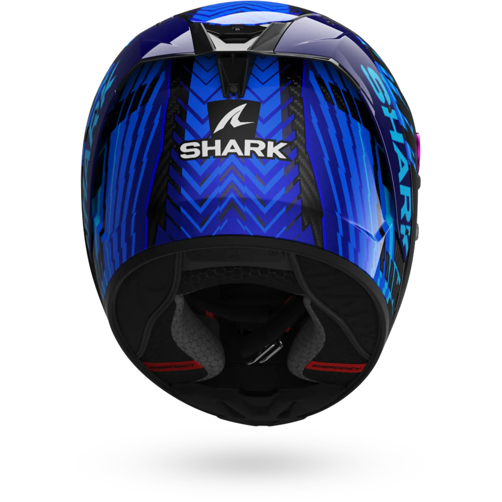 SHARK Aeron Edgy Carbon Casco De Moto Cromo Azul