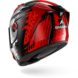 SHARK Aeron Edgy Carbon Casco De Moto Cromo Rojo
