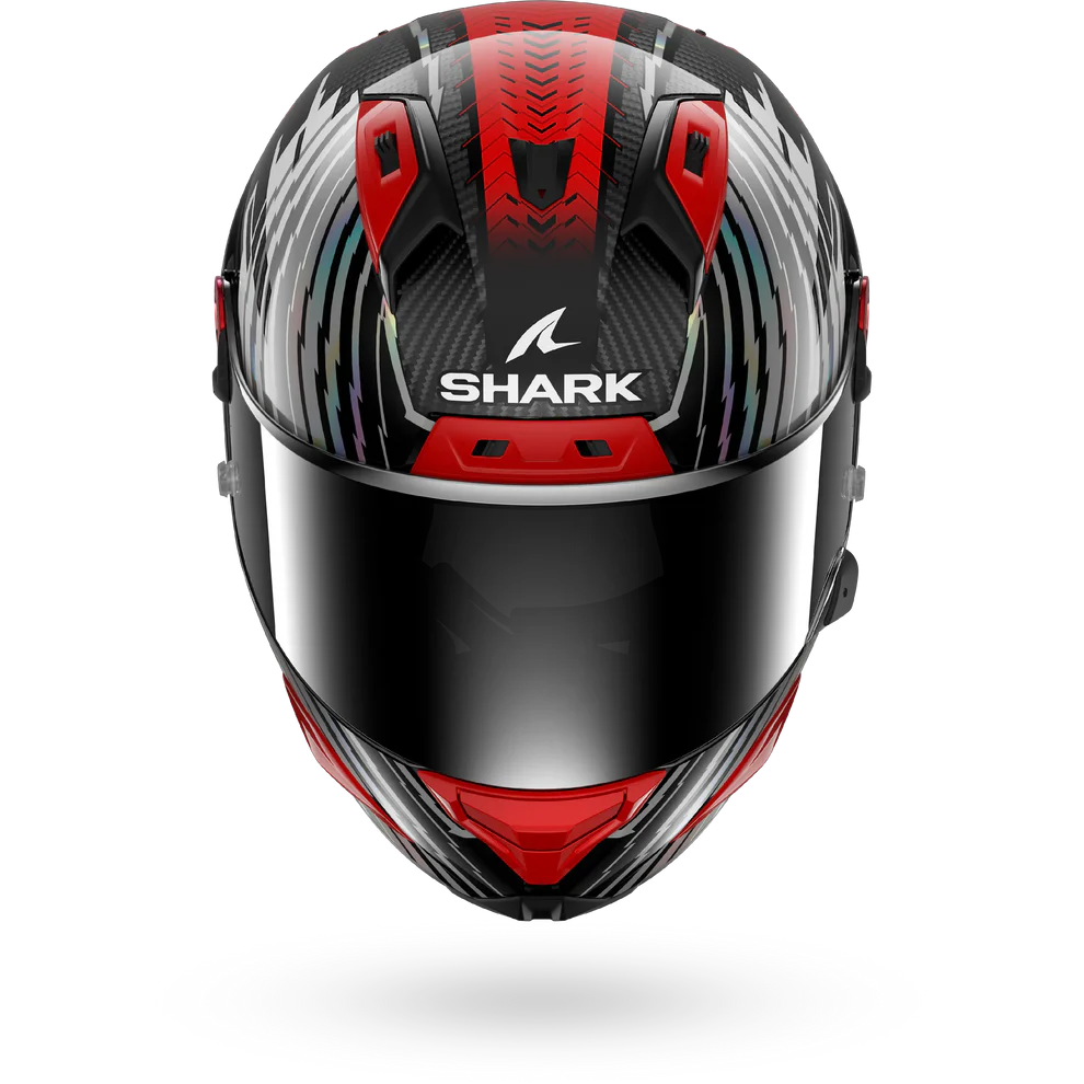 SHARK Aeron Edgy Carbon Casco De Moto Cromo Rojo