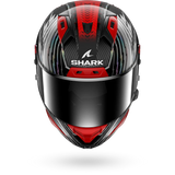 SHARK Aeron Edgy Carbon Casco De Moto Cromo Rojo