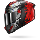 SHARK Aeron Edgy Carbon Casco De Moto Cromo Rojo