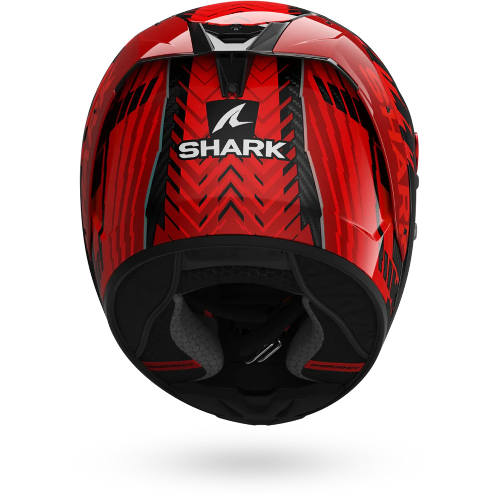 SHARK Aeron Edgy Carbon Casco De Moto Cromo Rojo