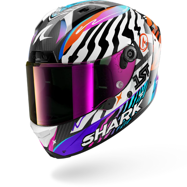 SHARK AERON SPEED-FANCY Carbon White Orange Motorcycle Helmet