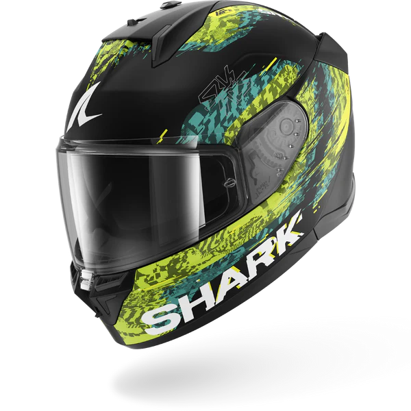 SHARK D-SKWAL 3 SPEED-VIB Mat BLACK Green Blue Motorcycle Helmet