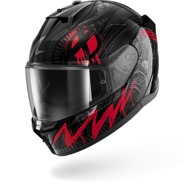 SHARK D-SKWAL 3 SHIEVER BLACK Anthra Red Motorcycle Helmet