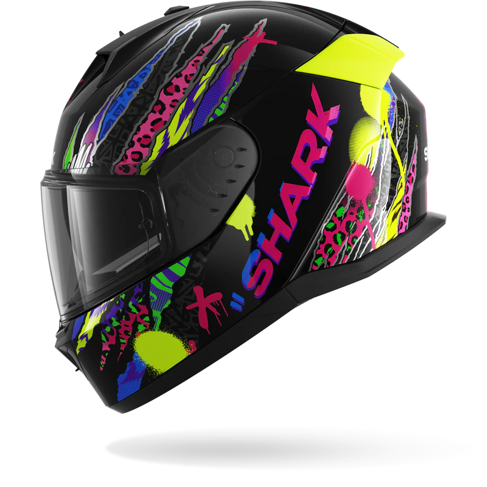 SHARK D-SKWAL 3 Fawn Casco Integral De Moto Negro Violeta Amarillo