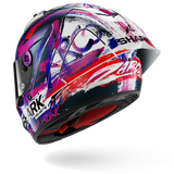 SHARK AERON-GP Fim Carbon Casco Integral De Moto Violeta Blanco