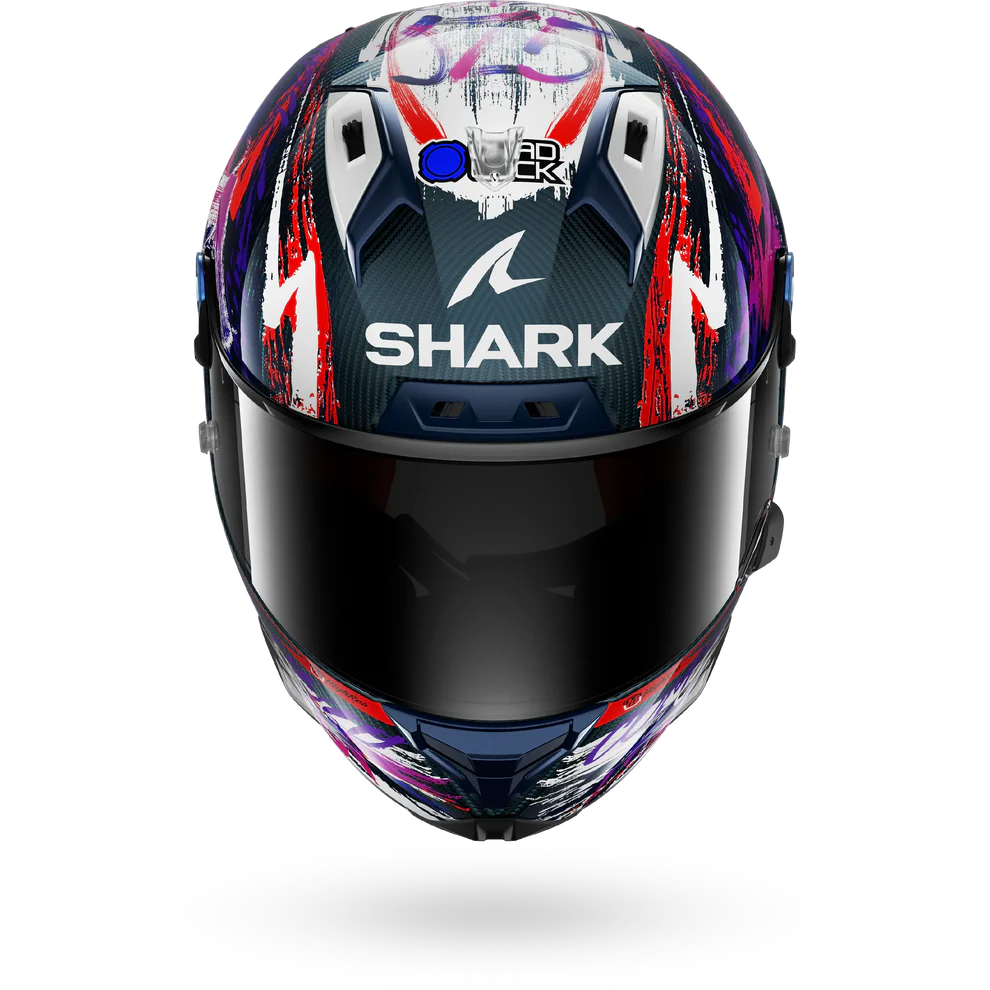 SHARK AERON-GP Fim Carbon Casco Integral De Moto Violeta Blanco