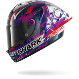 SHARK AERON-GP Fim Carbon Casco Integral De Moto Violeta Blanco