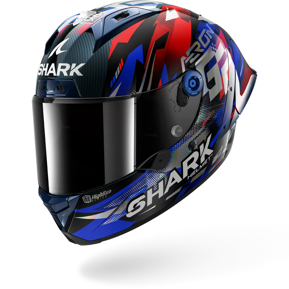 SHARK AERON-GP Fim Carbon Casco Integral De Moto Azul