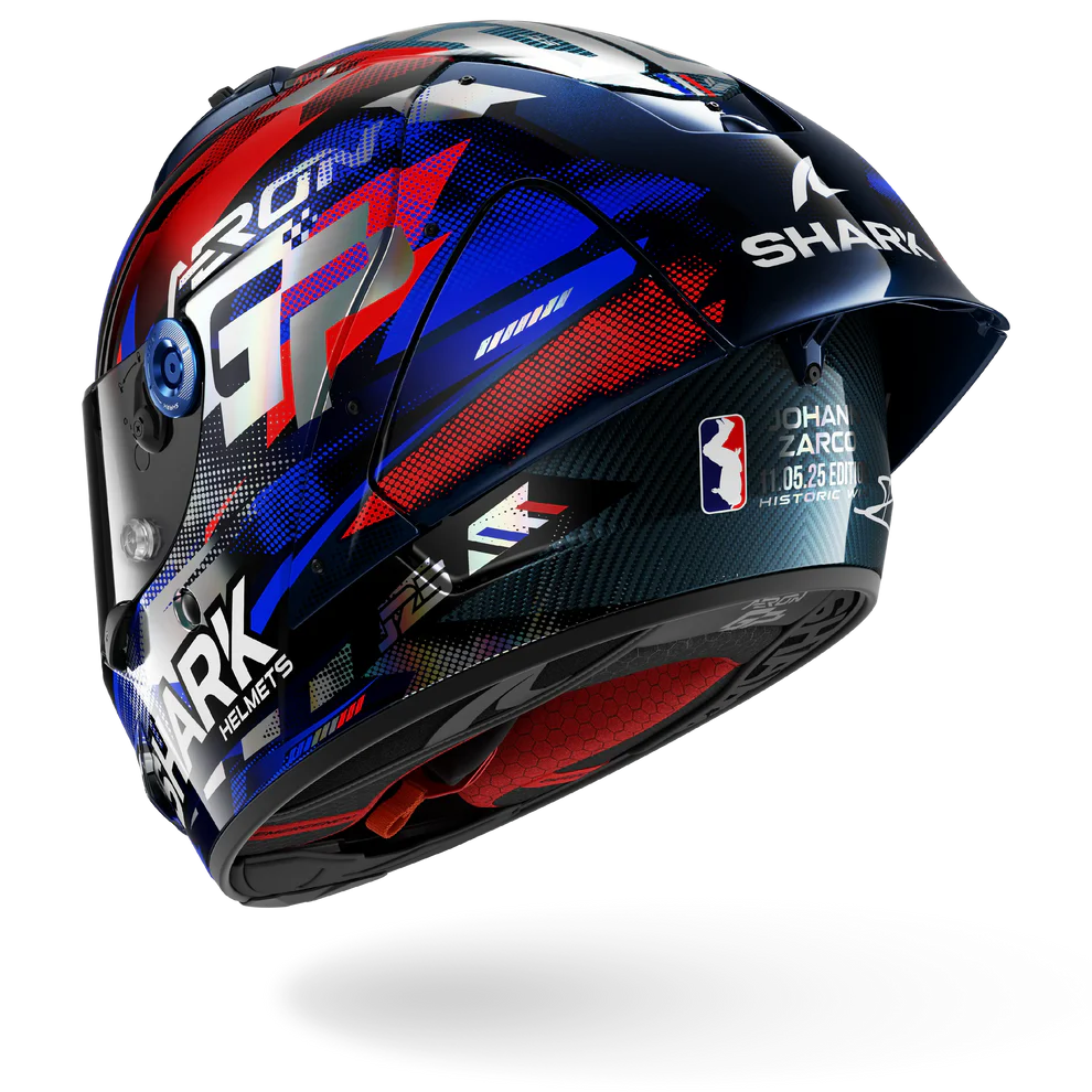SHARK AERON-GP Fim Carbon Casco Integral De Moto Azul