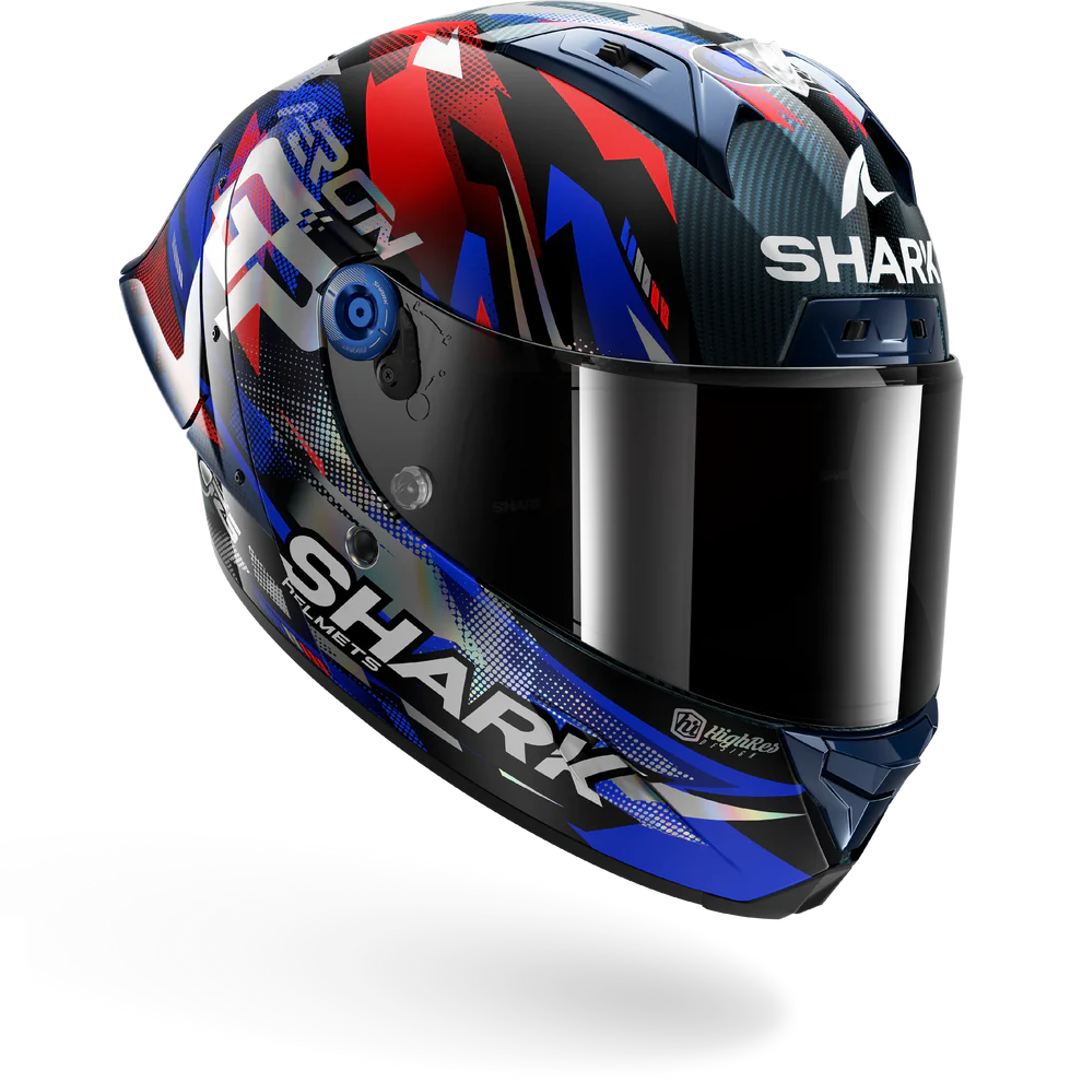 SHARK AERON-GP Fim Carbon Casco Integral De Moto Azul