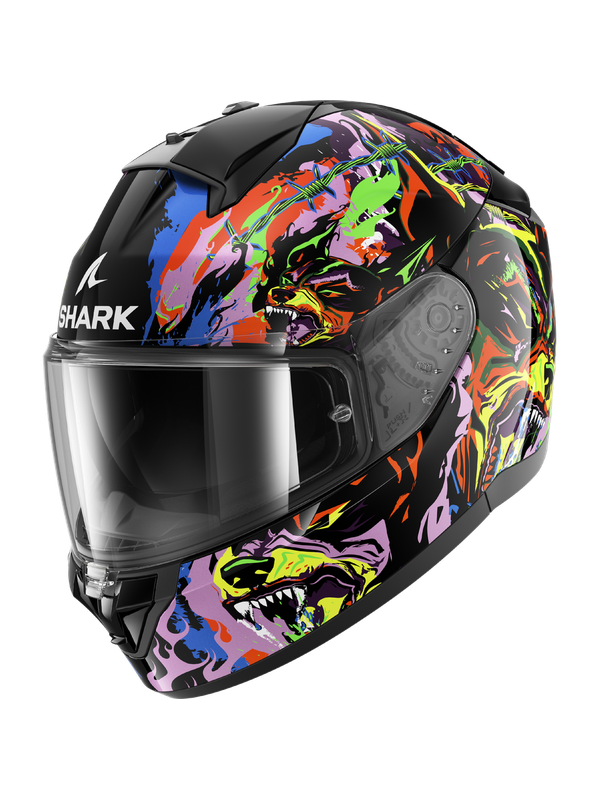 SHARK CASCO INTEGRAL RIDILL 2 RAGING BEAST Negro Violeta Amarillo ...