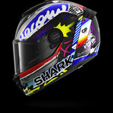 SHARK  SPARTAN RS CARBON STREETRUSH Carbon Azul Chromo Casco De Moto