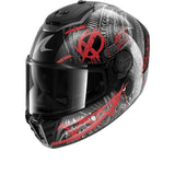 SHARK  SPARTAN RS CARBON SHIEVER Carbon Anthra  Rojo Casco De Moto