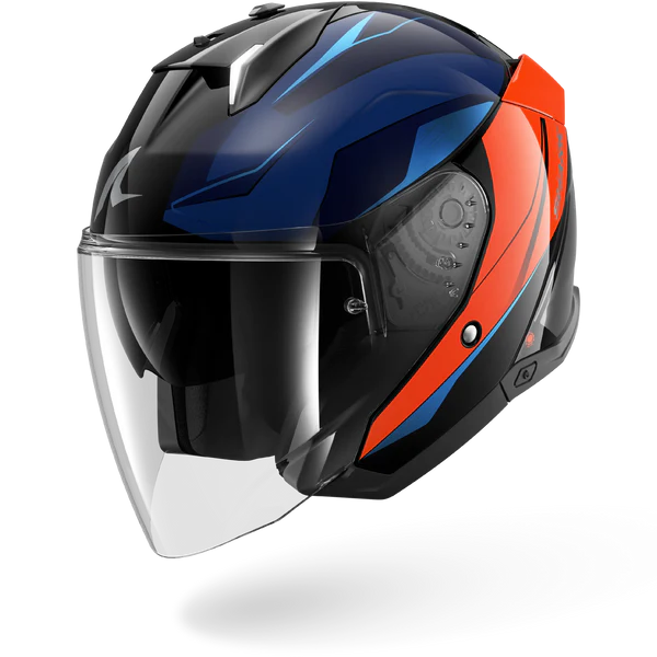 SHARK SKWAL i3 JET MEKARIUM BLACK Chrom Orange Motorcycle Helmet
