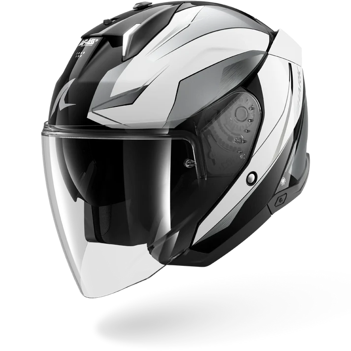 SHARK SKWAL i3 JET MEKARIUM CASCO DE MOTO BLANCO CHROMO NEGRO