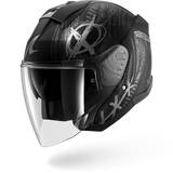 Casco da moto SHARK SKWAL JET SHIEVER Nero opaco Antracite Argento