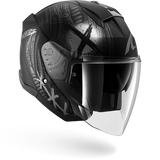 Casco da moto SHARK SKWAL JET SHIEVER Nero opaco Antracite Argento