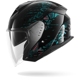 SHARK SKWAL JET REPTAIA NEGRO Violeta Glitter Casco De Moto
