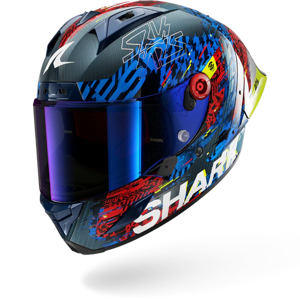 Casque de moto SHARK AERON-GP FIM RACING #2 SPEED-VIB Carbone Bleu Rouge