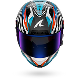 Casque de moto SHARK AERON-GP FIM RACING #2 SPEED-FANCY Carbone Blanc Bleu