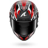 SHARK  AERON-GP FIM RACING #2 SPEED-FANCY Mat Carbon Blanco Rojo Casco De Moto