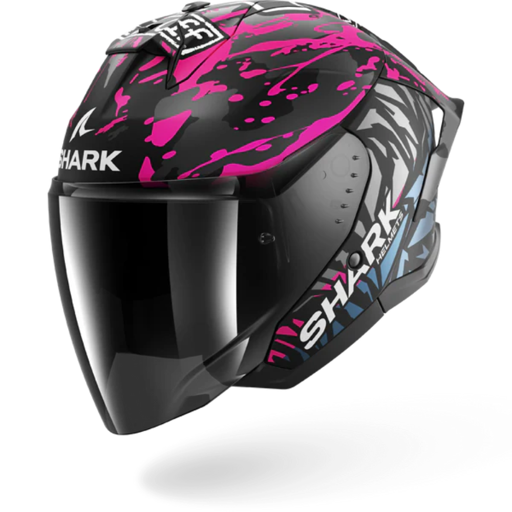 SHARK SKWAL JET CUP REPLICA NEGRO AZUL VIOLETA Casco De Moto