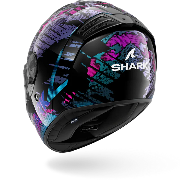 SHARK  SPARTAN RS REPTAIA NEGRO Azul Glitter Casco De Moto