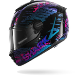 SHARK  SPARTAN RS REPTAIA NEGRO Azul Glitter Casco De Moto