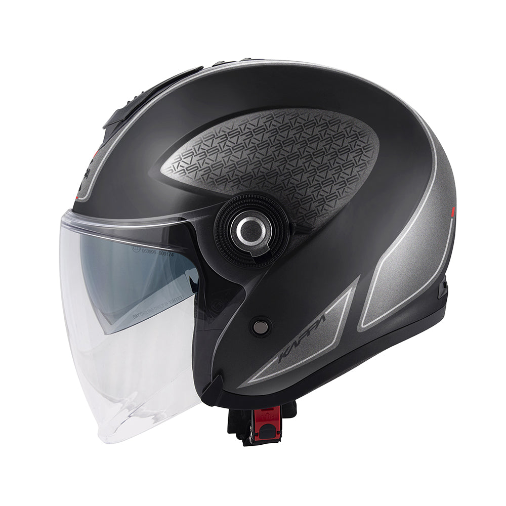Gráficos del casco jet Kappa KV35 DEXTER TITANIO NEGRO - Accesorios