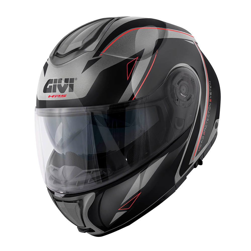 GIVI CASCO MODULAR X26SQUARE TITANIO MATE NEGRO ROJO
