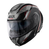 GIVI CASCO MODULAR X26SQUARE TITANIO MATE NEGRO ROJO