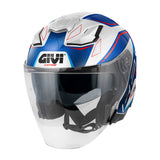 GIVI JET HELMET X31IMPACT GLÄNZEND WEISS METALLIC BLAU BLAU ROT GRÖSSE 54