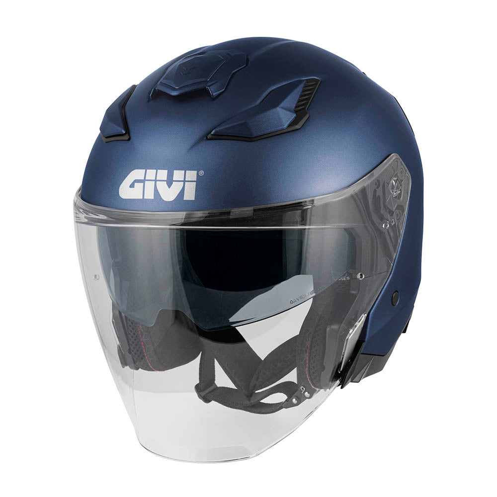 CASCO JET GIVI X31FIBER SOLID BLU OPACO T54