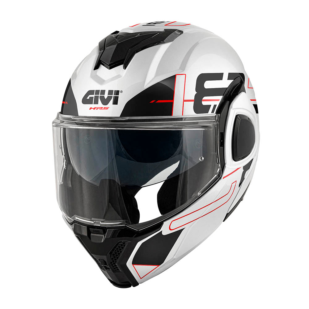 GIVI X36VERTIGO Klapphelm, Glitzer, Weiß, Schwarz, Rot, Größe 54
